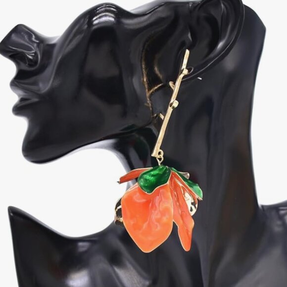 Anthropologie Long Golden Petal Flower Earrings - Picture 5 of 5